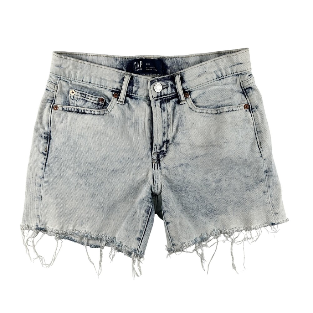 Gap Denim Shorts Womens 25 Light Wash 5in Short Cutoff Frayed Hem Summer